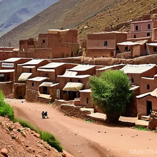 모로코에서 농촌 체험 - **Prompt 1: Authentic Berber Village Life in the High Atlas Mountains**