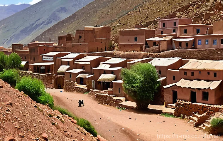 모로코에서 농촌 체험 - **Prompt 1: Authentic Berber Village Life in the High Atlas Mountains**