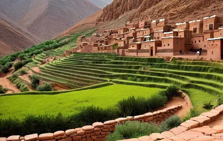 모로코에서 농촌 체험 - **Prompt 1: Authentic Berber Village Life in the High Atlas Mountains**