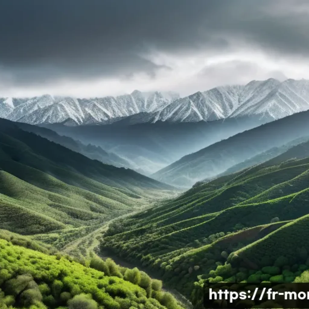 모로코에서 비 오는 지역 - A panoramic view of the Middle Atlas mountains in Morocco during early spring, showcasing dense ceda...